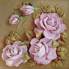 3D Фотообои Барельеф: пять роз Артикул dec_3092