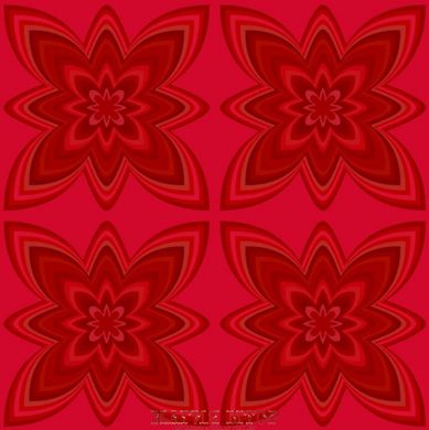 Обои Красные фигурные цветы Артикул nfi_00150