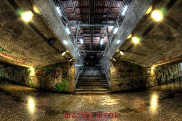 Фотообои Ночная панорама подземного перехода Артикул 1283