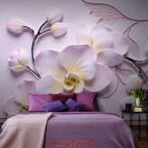 Фотообои 3d узор: розовые орхидеи Артикул dec-2108