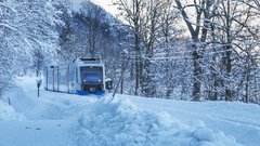 Фотообои Поезд на снегу Артикул nfi_02414