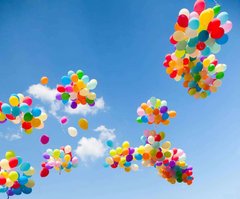Фотообои Разноцветные воздушные шары в небе Артикул 5570