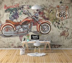 Фотообои Мотоцикл на стене Артикул dec_5494