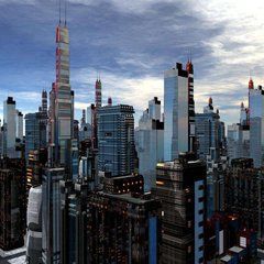 Фотообои Дома современного города Артикул 2207