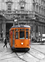 Фотообои Желтый трамвай на улице старого города Артикул 4330