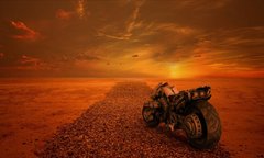 Фотообои Мотоцикл в пустыне Артикул nfi_02571