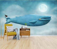 Фотообои Синий кит на фоне звездного неба Артикул dec-1939