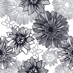 Фотообои черно-белые цветы Артикул 60_1