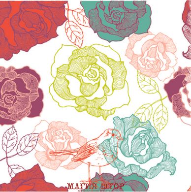 Фотообои Разноцветные розы - рисунок Артикул 2345