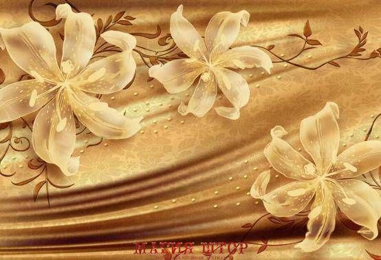 3D Фотообои Золотые лилии Артикул dec-223
